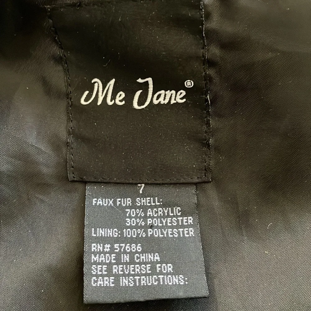 Me Jane black, brown & tan faux fur vest.  Girl’s size 7